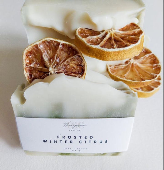 frosted winter citrus soap// mini + maxi