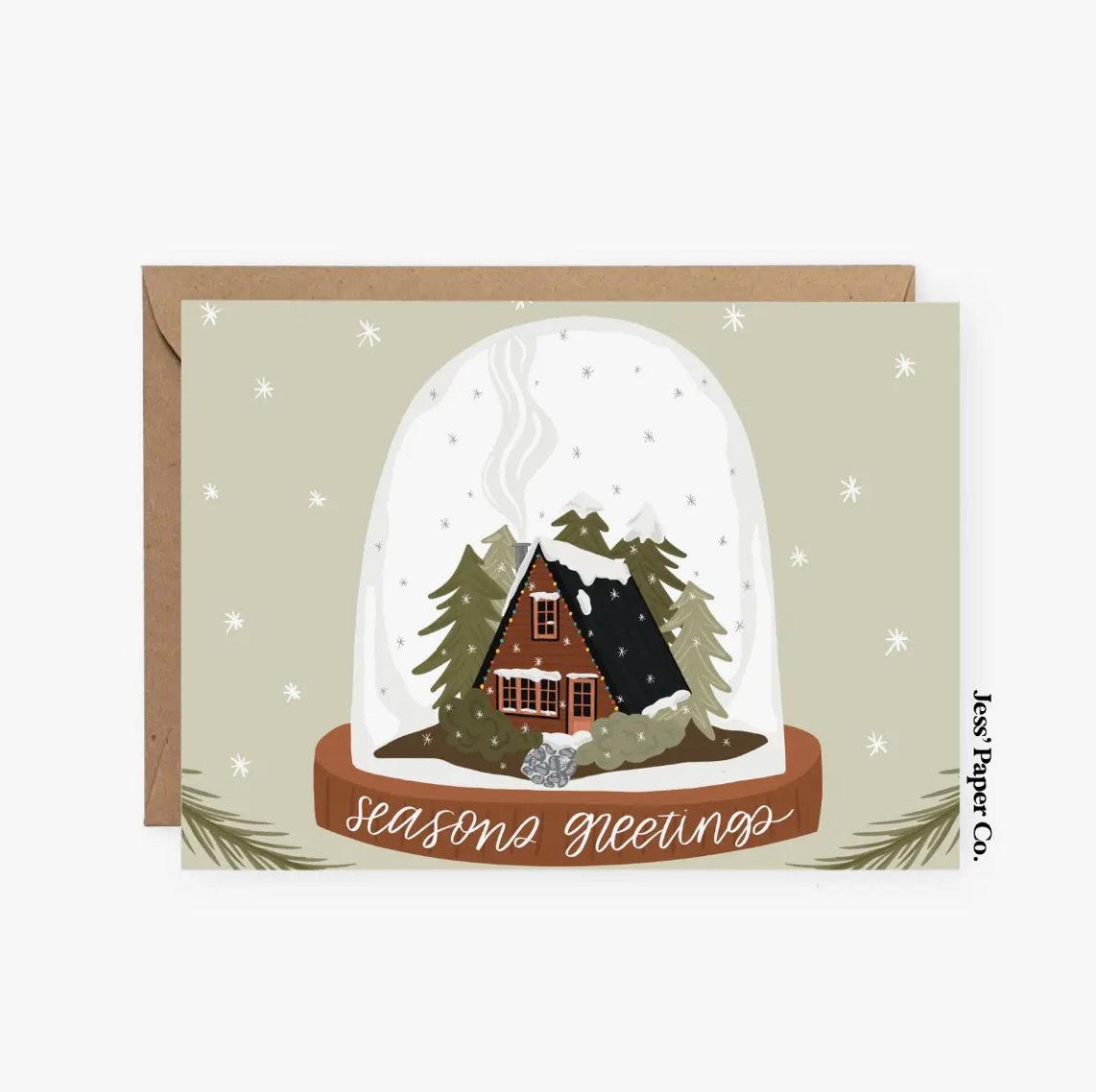 snow globe seasons greetings card