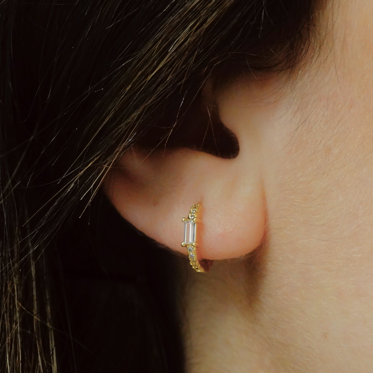 sia stone huggie earrings