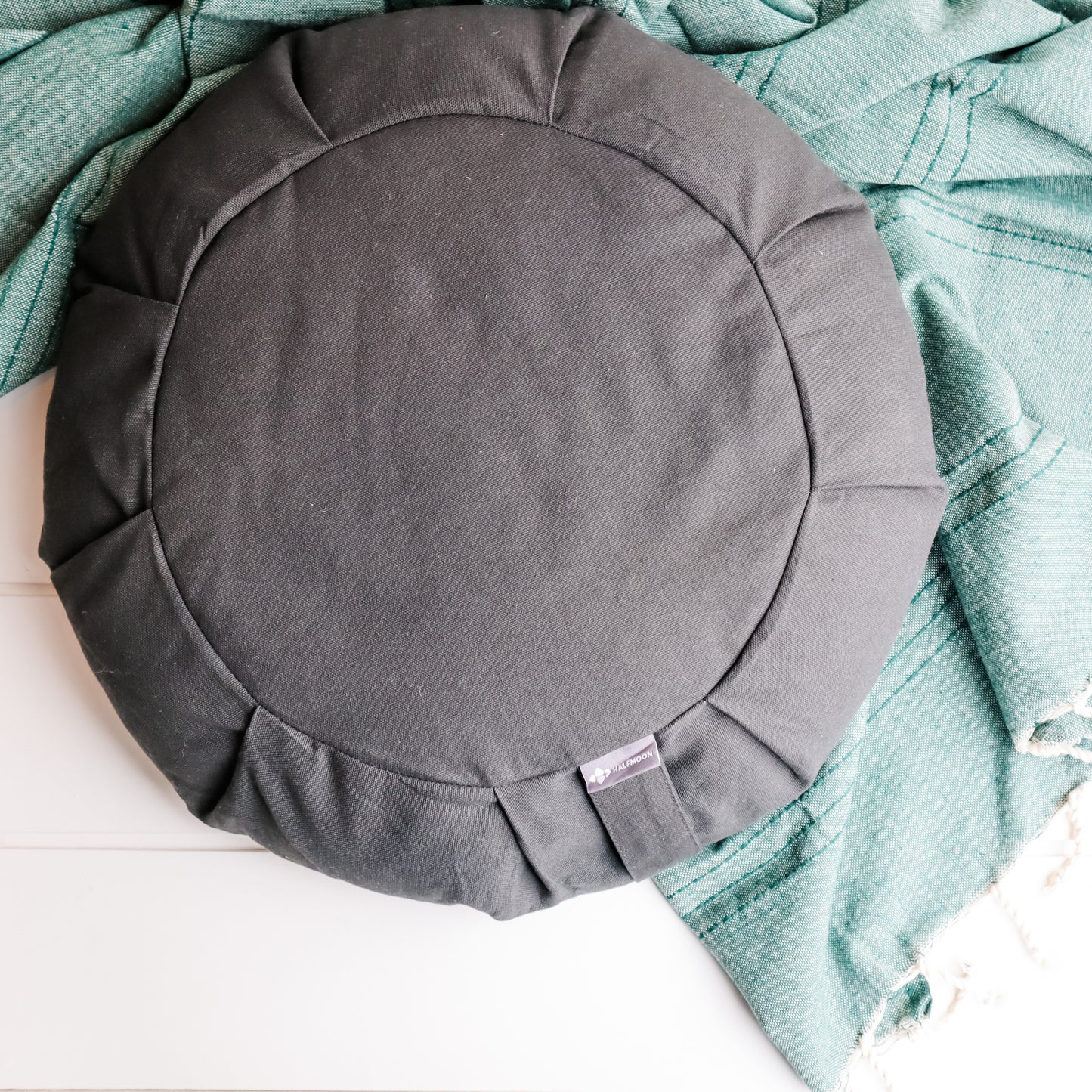 charcoal cotton round meditation cushion