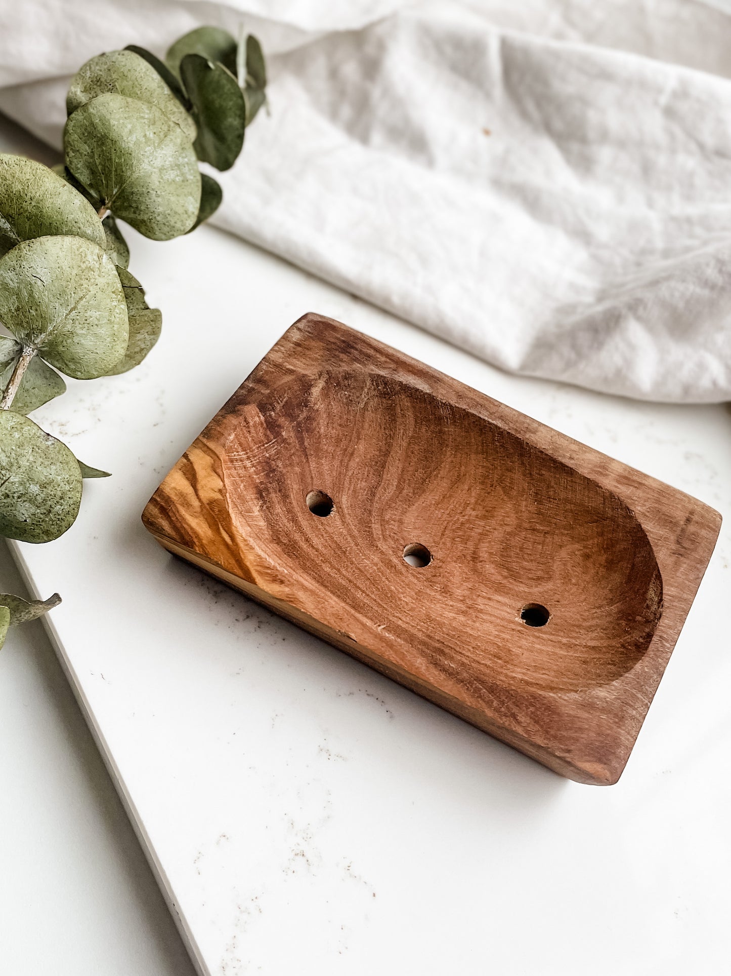 rectangle olive wood soap dish