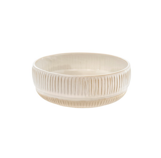 Isla striped stoneware bowl