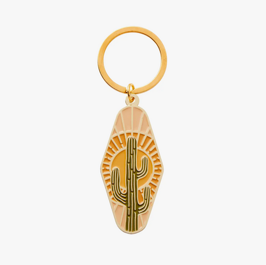 cactus enamel key chain