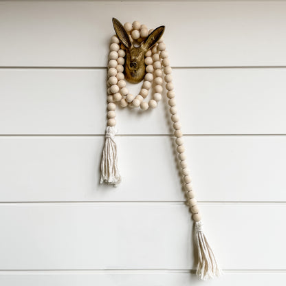 wooden bead + tassel garland
